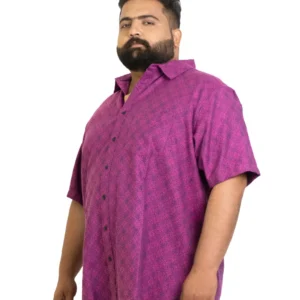 Premium Purple Jacquard Printed Shirt – Soft & Stylish (2XL–8XL)