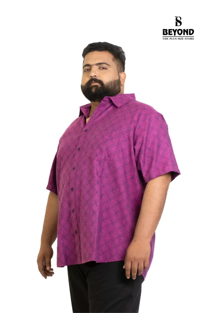 Premium Purple Jacquard Printed Shirt – Soft & Stylish (2XL–8XL)