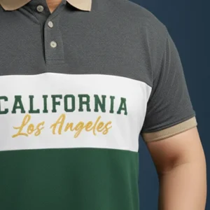 California Block Polo Tee (3XL–8XL) – Urban Cool Series alternate view