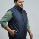 Men’s Plus Size Reversible Sleeveless Puffer Jacket – Navy & Maroon | Winter Bodywarmer for Big Men (3XL–8XL)