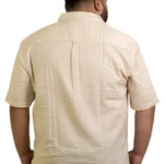 Cream Textured Half-Sleeve Shirt (2XL–8XL)