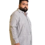 Classic Grey & White Vertical Stripe Shirt (2XL–8XL)