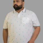 Azure Dot White Polo T-Shirt (2XL–8XL)