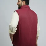 Men’s Plus Size Reversible Sleeveless Puffer Jacket – Maroon & Navy | Big Size Winterwear (3XL–8XL)