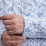 Sky Blue Abstract Printed Plus-Size Shirt for Men (3XL–8XL)