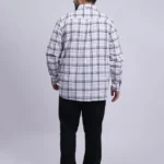 White Multi-Check Cotton Plus-Size Shirt for Men (3XL–8XL) | Beyond The Plus Size Store
