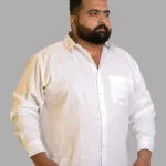 White Luxe Jacquard Cotton Shirt (2XL–8XL)