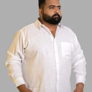 White Luxe Jacquard Cotton Shirt (2XL–8XL) alternate view