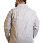 Classic Grey & White Vertical Stripe Shirt (2XL–8XL)