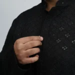 Black Premium Short Kurta for Plus-Size Men (3XL–8XL)