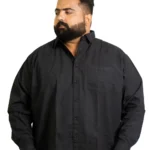 Classic Black Premium Cotton Shirt – Everyday Comfort, Elevated Style (2XL–8XL)
