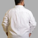 White Luxe Jacquard Cotton Shirt (2XL–8XL)