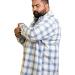 Soft Blue & Ivory Check Shirt (2XL–8XL)
