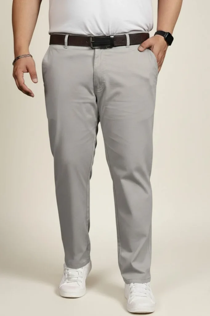 Platinum Grey Premium Stretch Trouser (3XL–7XL)