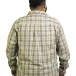 Classic Beige Grid-Check Cotton Shirt (3XL–7XL)