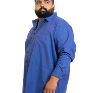 Royal Blue Premium Cotton Shirt – Timeless Style, Tailored for Big Builds (3XL–8XL) alternate view