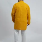 Mustard Festive Textured Plus-Size Kurta for Men (3XL–8XL)