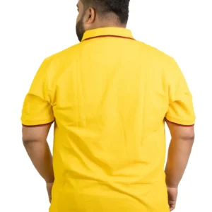 Sun Yellow Cotton Polo T-Shirt – Sporty Style for Confident Plus-Size Men (2XL–8XL) alternate view