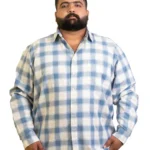 Soft Blue & Ivory Check Shirt (2XL–8XL)