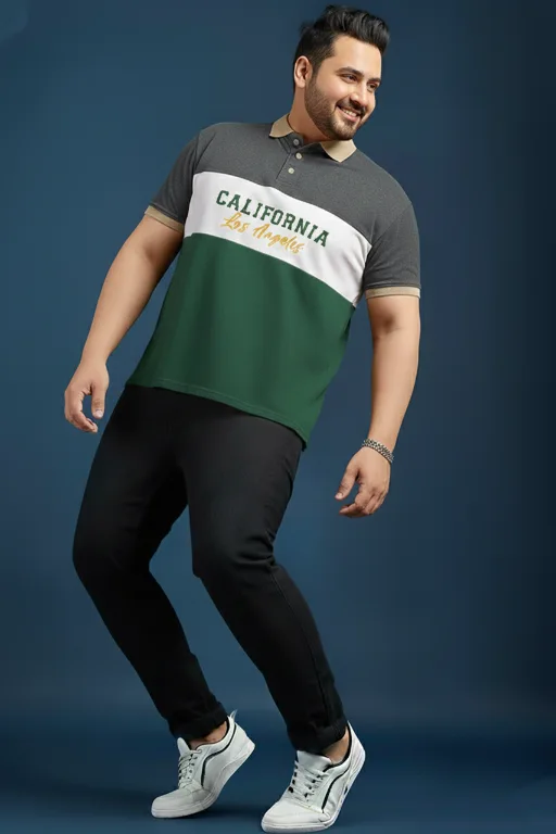California Block Polo Tee (3XL–8XL) – Urban Cool Series
