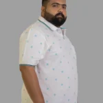 Azure Dot White Polo T-Shirt (2XL–8XL)