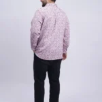 Maroon Leaf-Pattern Premium Plus-Size Shirt for Men (3XL–8XL)