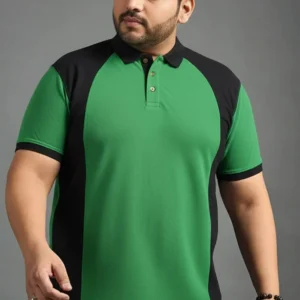 Dual-Tone Emerald Green & Black Polo (3XL–8XL)