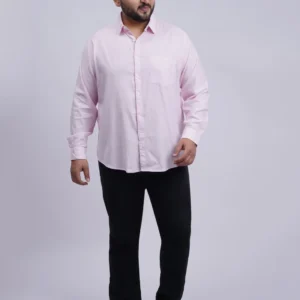 Pink Premium Solid Plus-Size Shirt for Men (3XL–8XL)