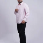 Pink Premium Solid Plus-Size Shirt for Men (3XL–8XL)