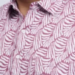 Maroon Leaf-Pattern Premium Plus-Size Shirt for Men (3XL–8XL)