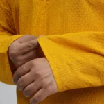 Mustard Festive Textured Plus-Size Kurta for Men (3XL–8XL)