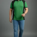 Dual-Tone Emerald Green & Black Polo (3XL–8XL)