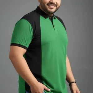 Dual-Tone Emerald Green & Black Polo (3XL–8XL) alternate view