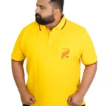 Sun Yellow Cotton Polo T-Shirt – Sporty Style for Confident Plus-Size Men (2XL–8XL)