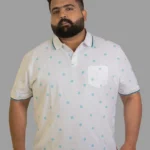 Azure Dot White Polo T-Shirt (2XL–8XL)