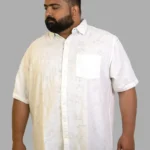 Ivory Breeze Textured Cotton Shirt (2XL–8XL)