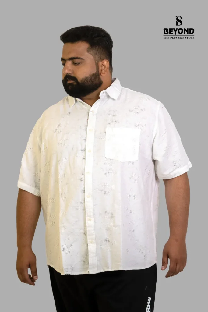 Ivory Breeze Textured Cotton Shirt (2XL–8XL)
