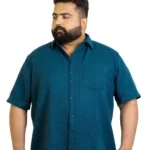 Urban Teal Luxe Textured Cotton Shirt (2XL– 8XL)