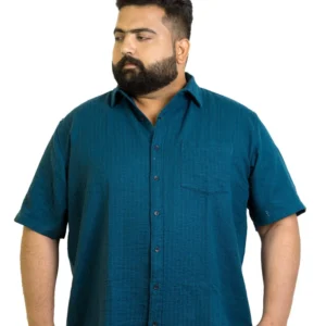Urban Teal Luxe Textured Cotton Shirt (2XL– 8XL)