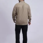 Beige Textured Patterned Plus-Size Shirt for Men (3XL–8XL)