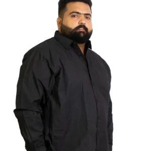 Classic Black Premium Cotton Shirt – Everyday Comfort, Elevated Style (2XL–8XL) alternate view
