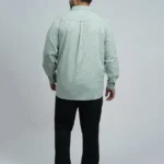 Mint Green Textured Floral Printed Plus-Size Shirt for Men