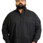 Classic Black Premium Cotton Shirt – Everyday Comfort, Elevated Style (2XL–8XL)