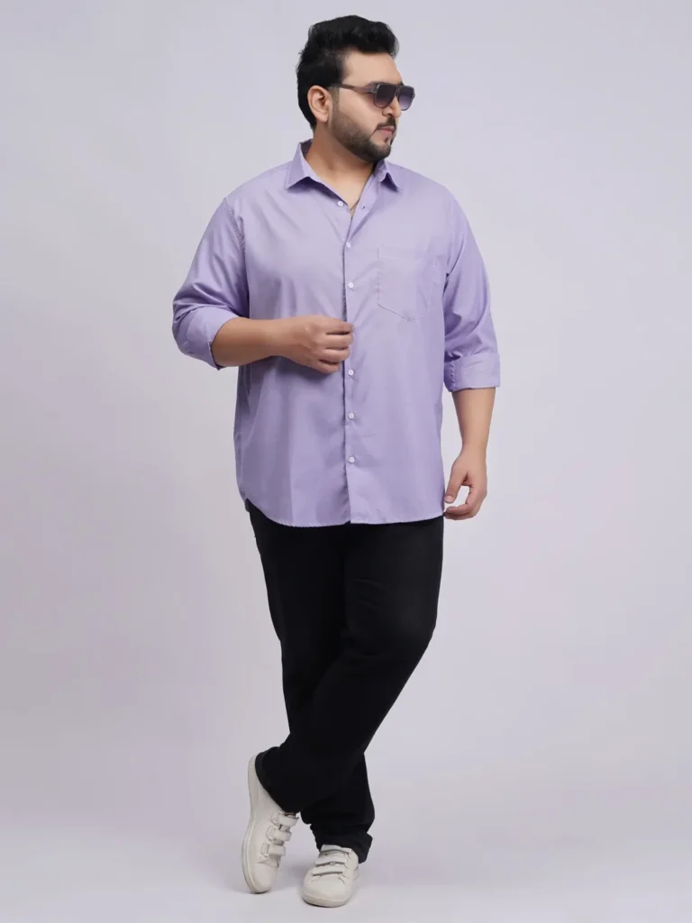 Plus Size Lavender Formal Shirt for Men