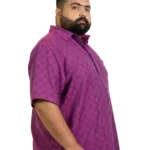 Premium Purple Jacquard Printed Shirt – Soft & Stylish (2XL–8XL)