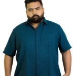 Urban Teal Luxe Textured Cotton Shirt (2XL– 8XL)