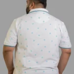 Azure Dot White Polo T-Shirt (2XL–8XL)