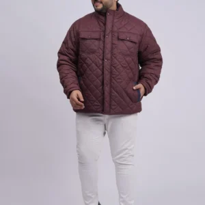 Men’s Plus Size Quilted Winter Jacket with Double Pockets