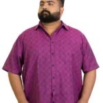 Premium Purple Jacquard Printed Shirt – Soft & Stylish (2XL–8XL)