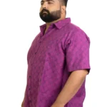 Premium Purple Jacquard Printed Shirt – Soft & Stylish (2XL–8XL)